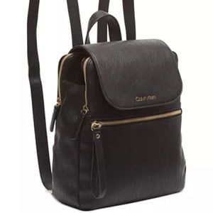Calvin Klein Black Leather Mini Backpack